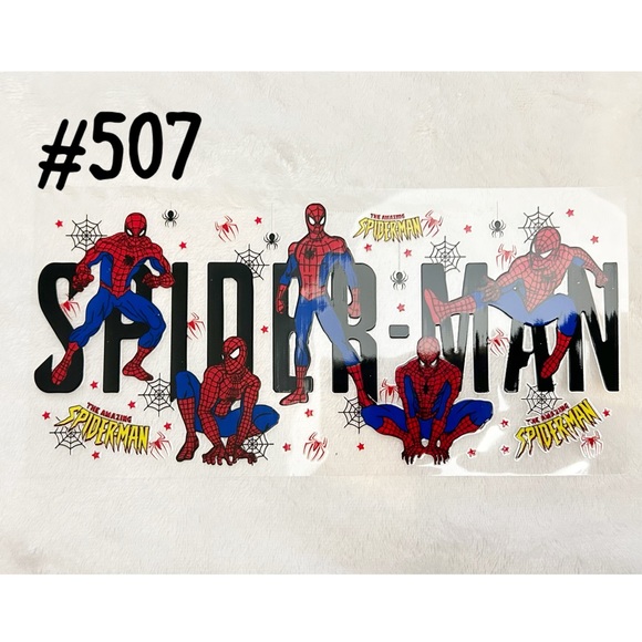 UV DTF Wrap Sticker Bundle of 4 Sheets Princess Peach Spiderman Jack & Sally - Picture 5 of 5